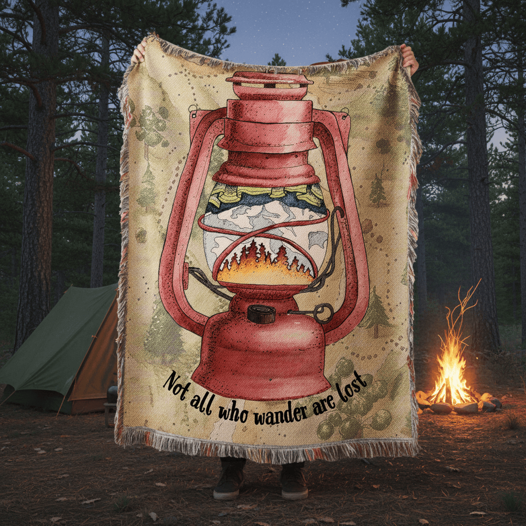 Printify Wander Lantern Woven Blanket 52'' Γ 37'' 28797525833643932121