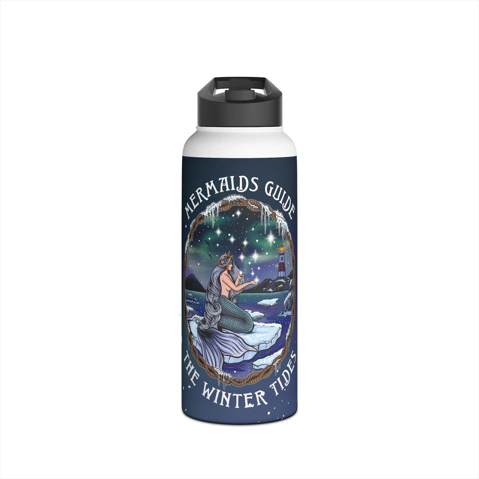 Printify Winter Tides 32oz Stainless Steel Water Bottle 32oz / White 74548952125943488595