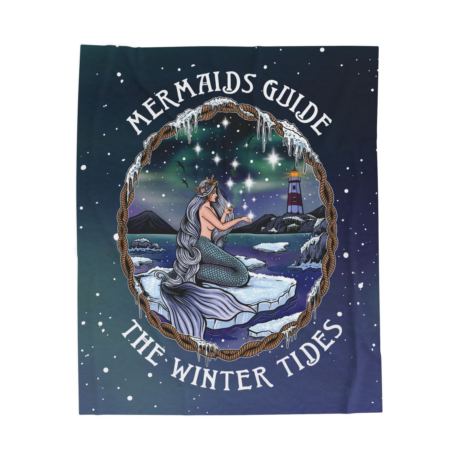 Printify Winter Tides Plush Blanket 50" × 60" 16385072964862393560