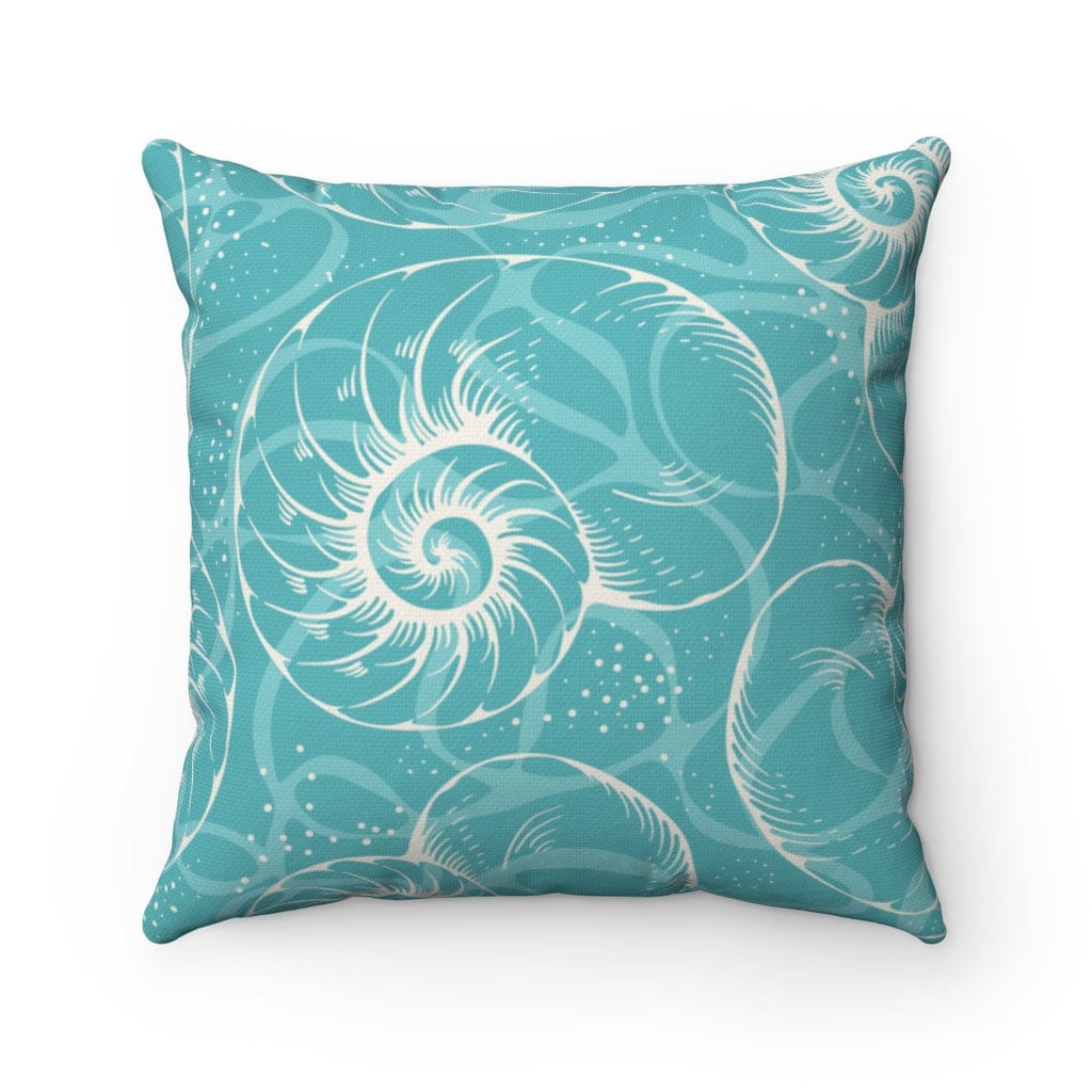 Sea Glass Teal Square Pillow - Mountains & Mermaids