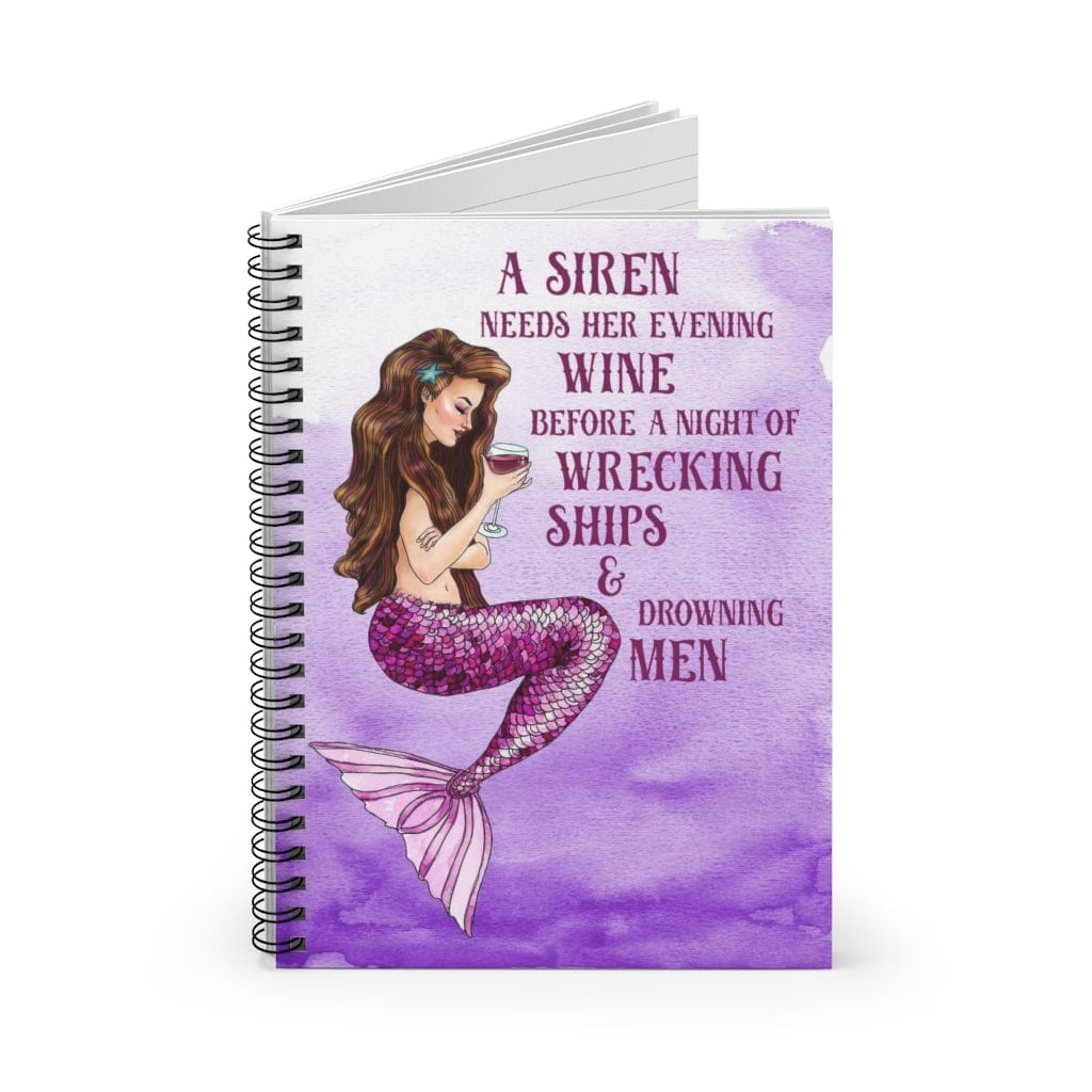 Siren's Grog Spiral Notebook - Ruled Line - Mountains & Mermaids