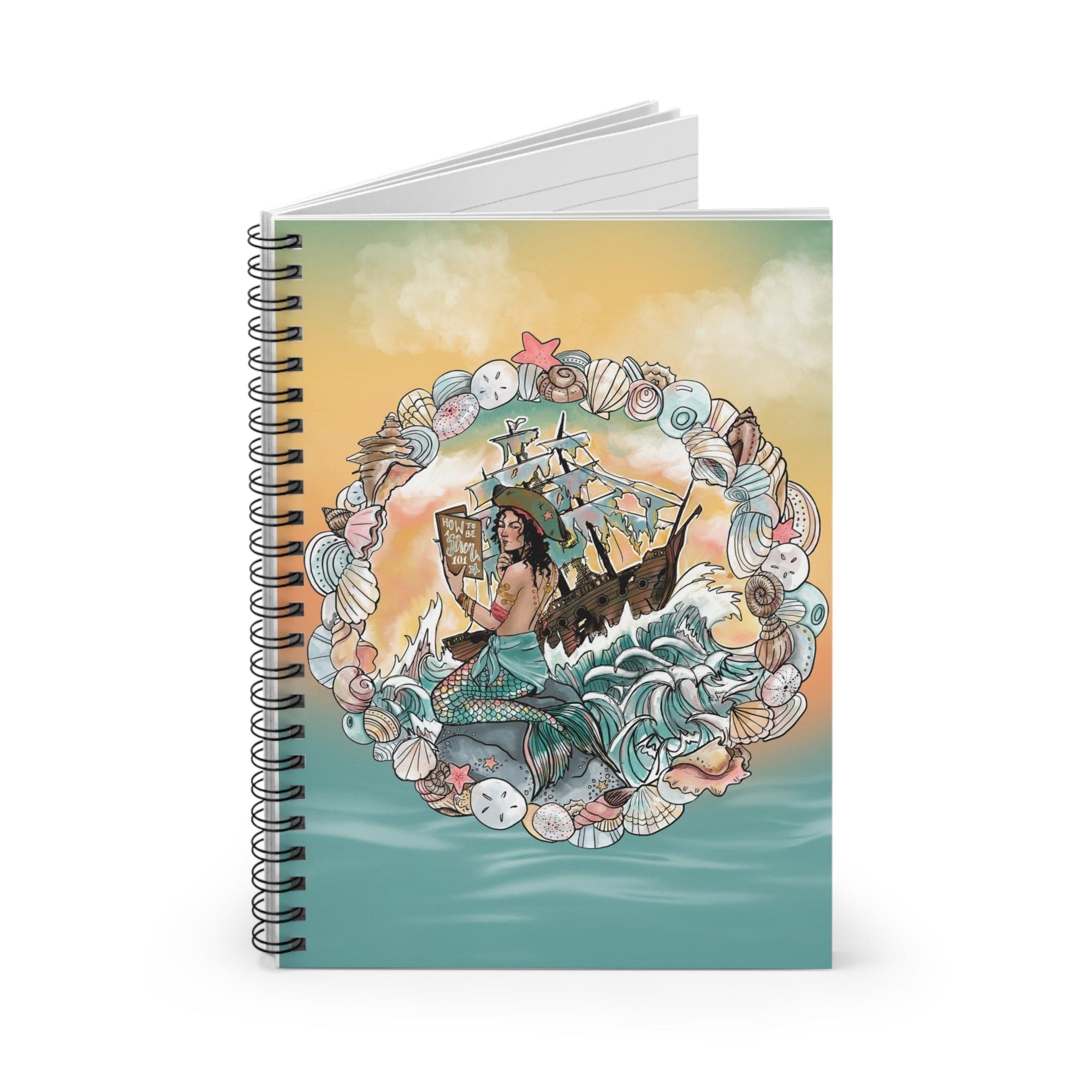 How To Be A Siren 101 Spiral Notebook - Ruled Line - Mountains & Mermaids