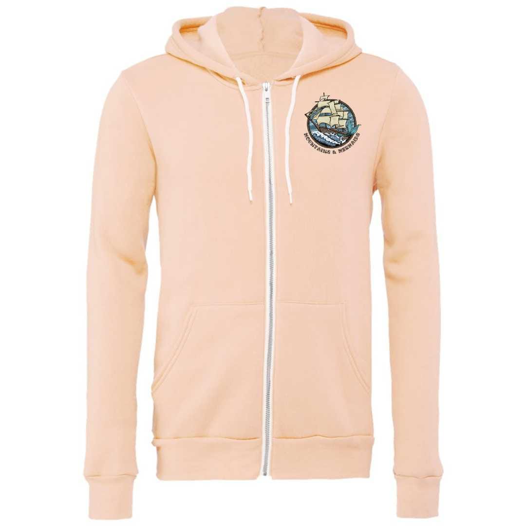 Uncharted Waters Fleece Zip Hoodie (Peachy)