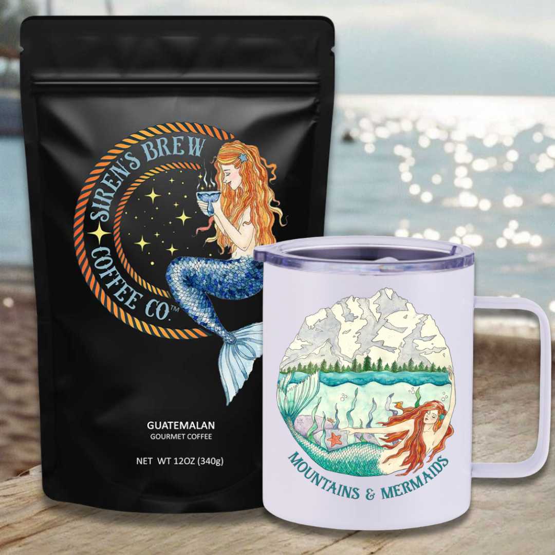 Siren's Brew Guatemalan Medium Roast Travel Coffee Bundle - Mountains & Mermaids