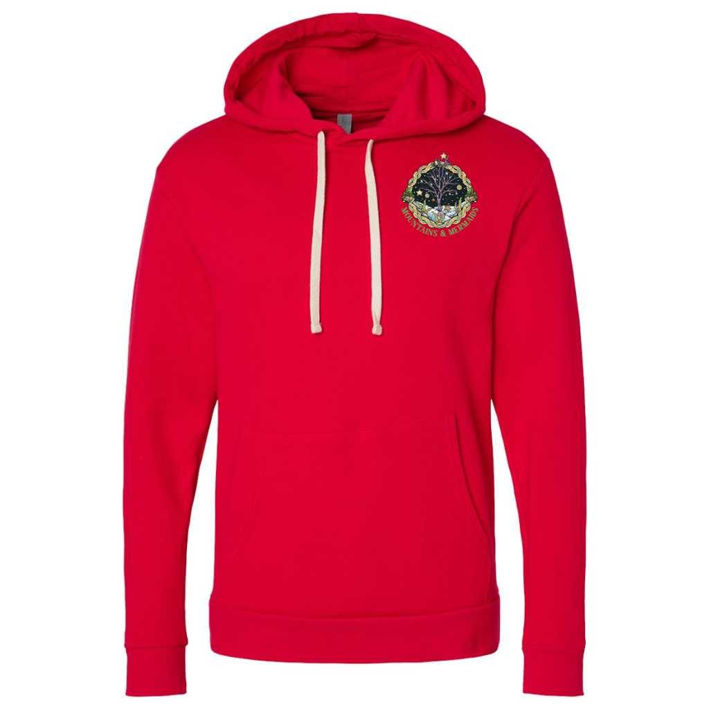 Christmas Mermaid Pullover Hoodie (Red)