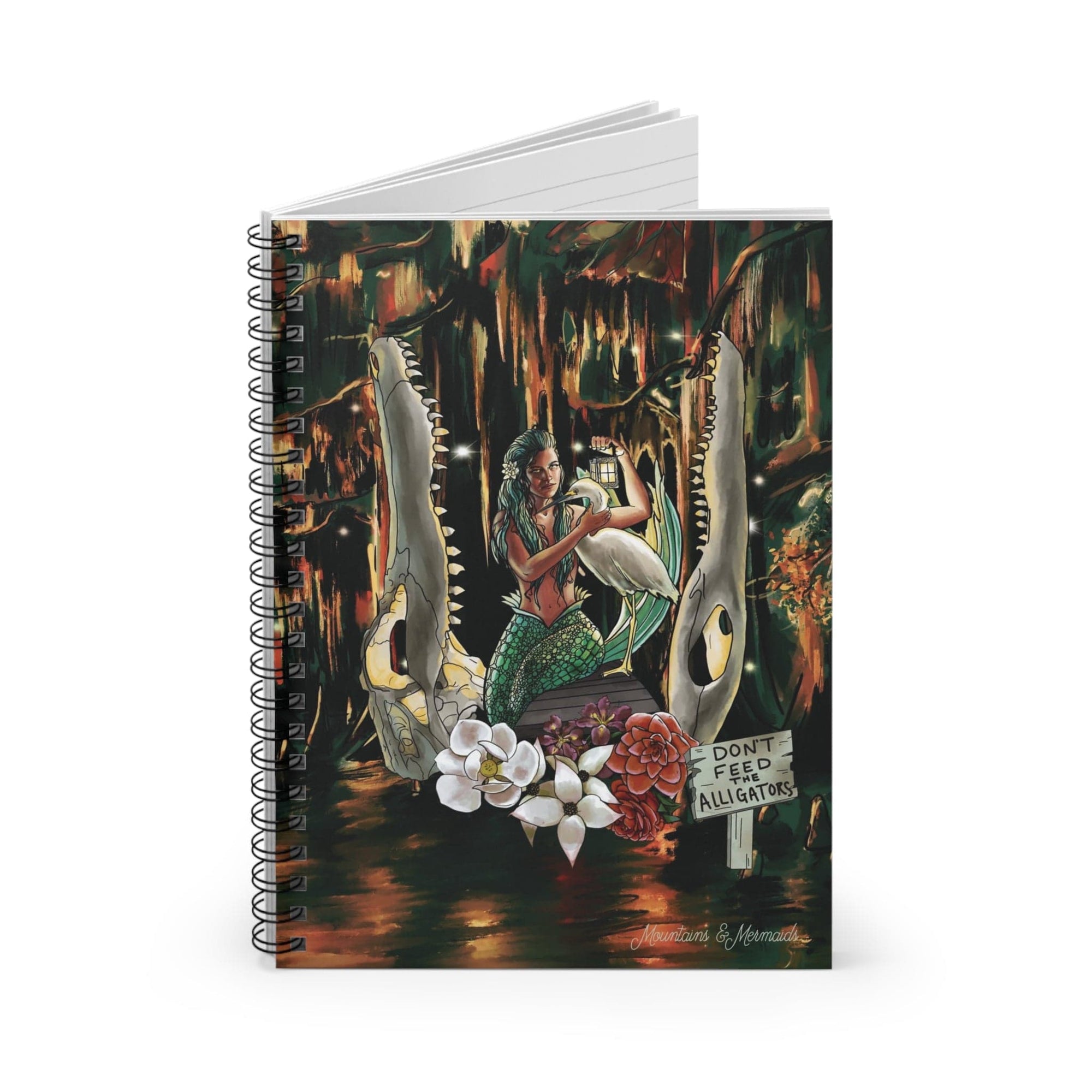 Bayou Mermaid Spiral Notebook - Ruled Line - Mountains & Mermaids