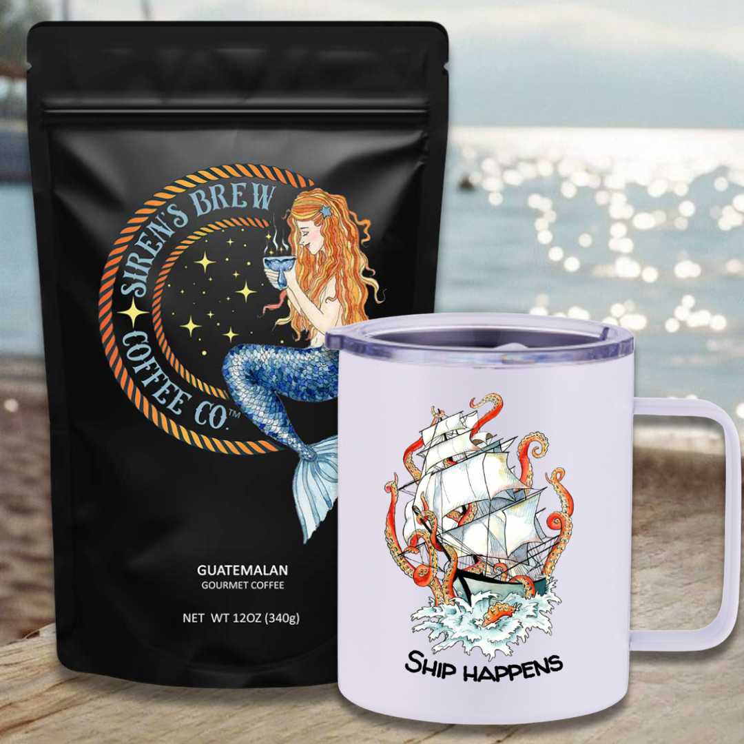 Siren's Brew Guatemalan Medium Roast Travel Coffee Bundle - Mountains & Mermaids