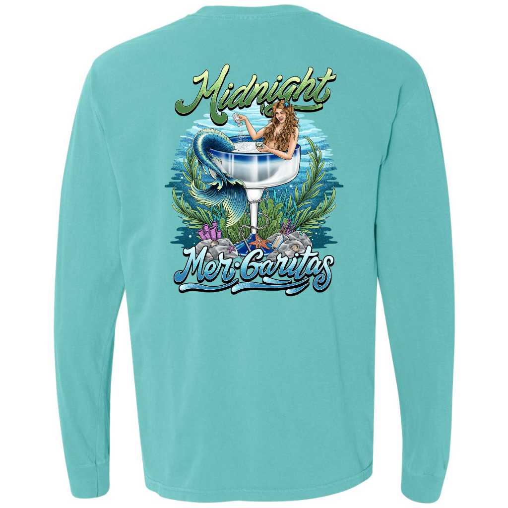 Midnight Mergarita Long Sleeve T-Shirt (Lagoon) - Mountains &amp; Mermaids