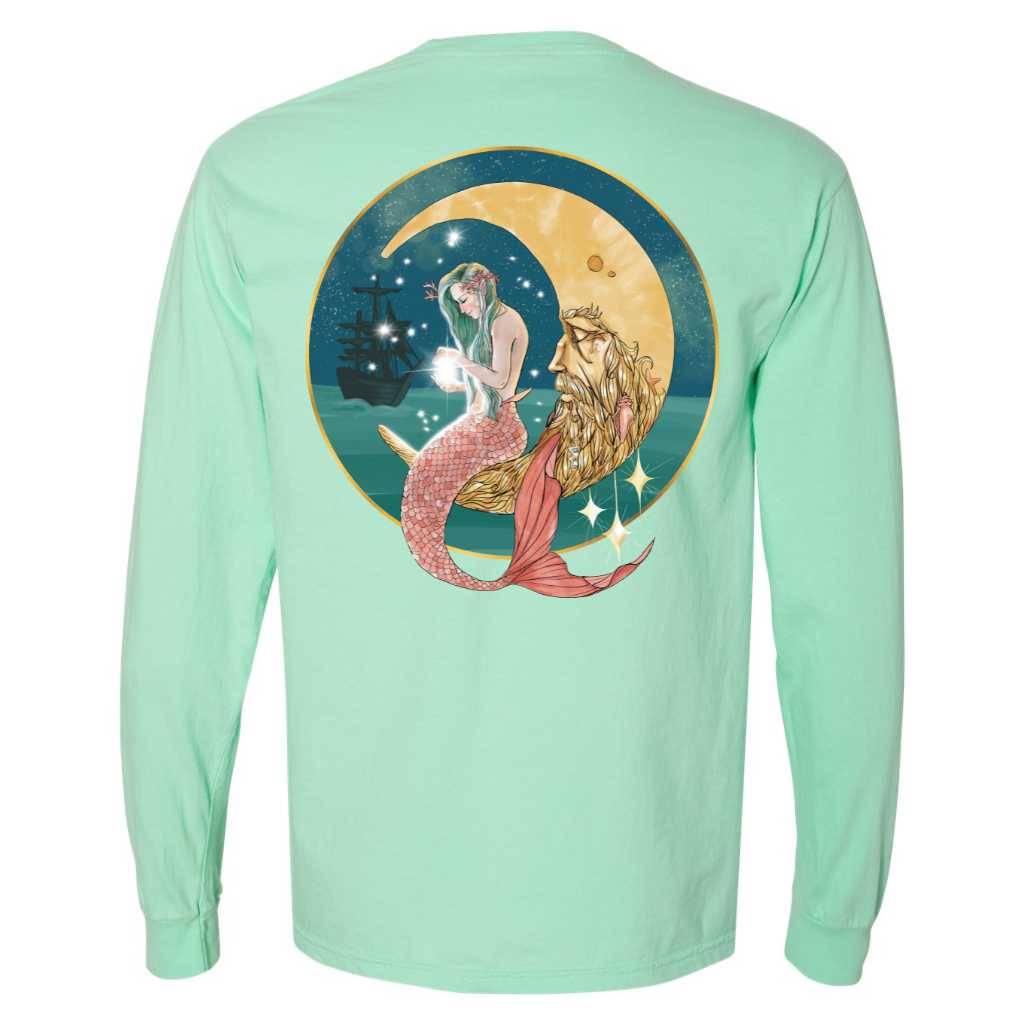 Mermaid In The Moon Long Sleeve T-Shirt - Mountains & Mermaids