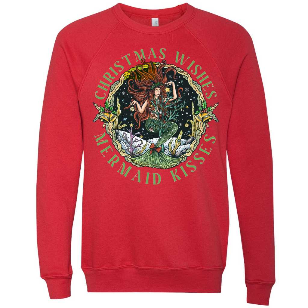 Christmas Mermaid Crewneck Sweatshirt (Red)