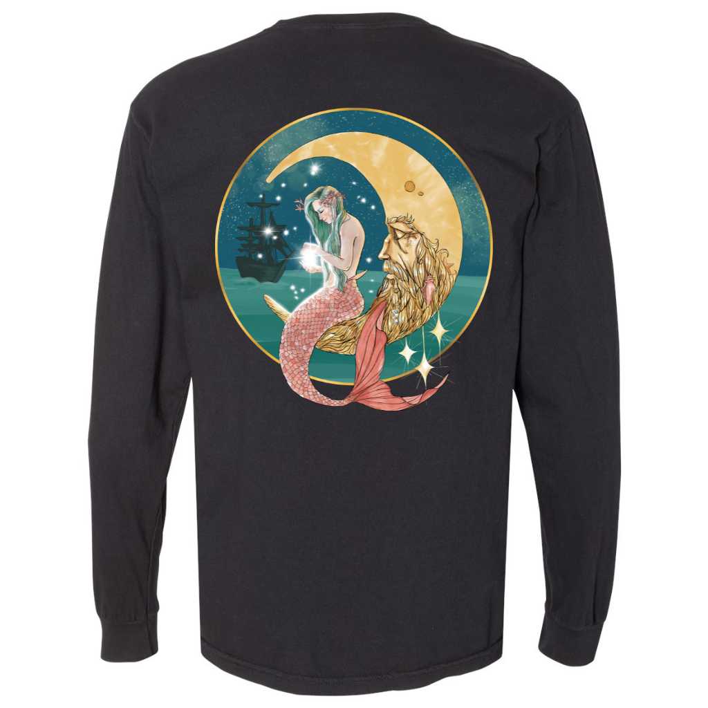 Mermaid In The Moon Long Sleeve T-Shirt - Mountains & Mermaids