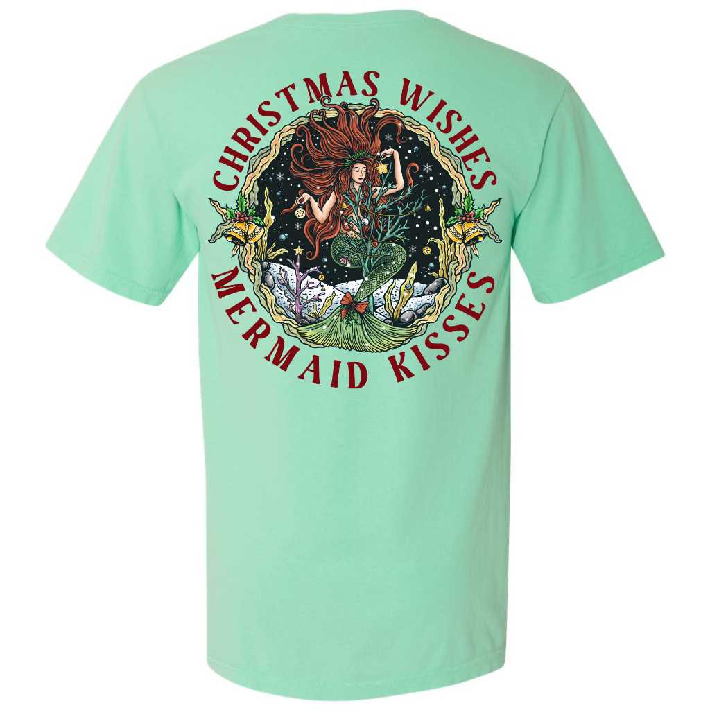 Christmas Mermaid Short Sleeve T-Shirt (Island Reef)