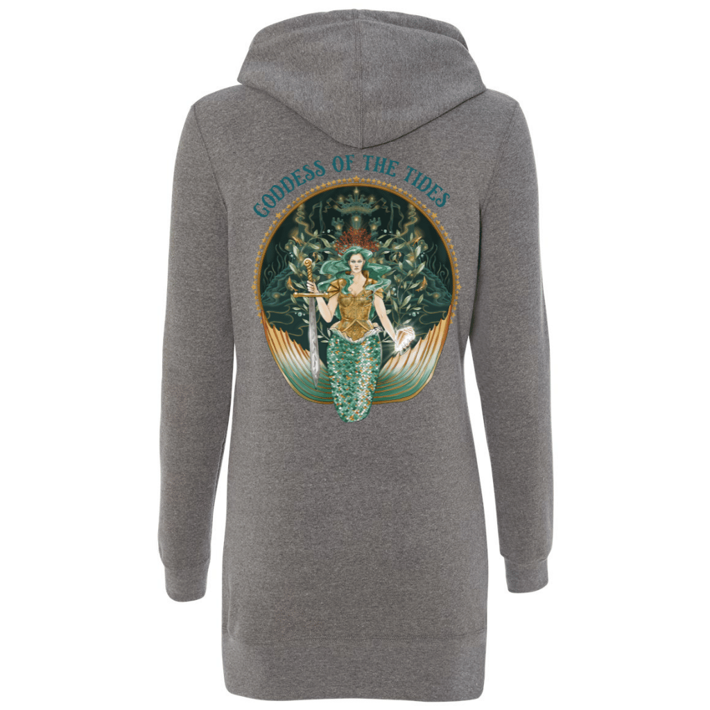 Goddess Of The Tides Hoodie Dress - Mountains & Mermaids