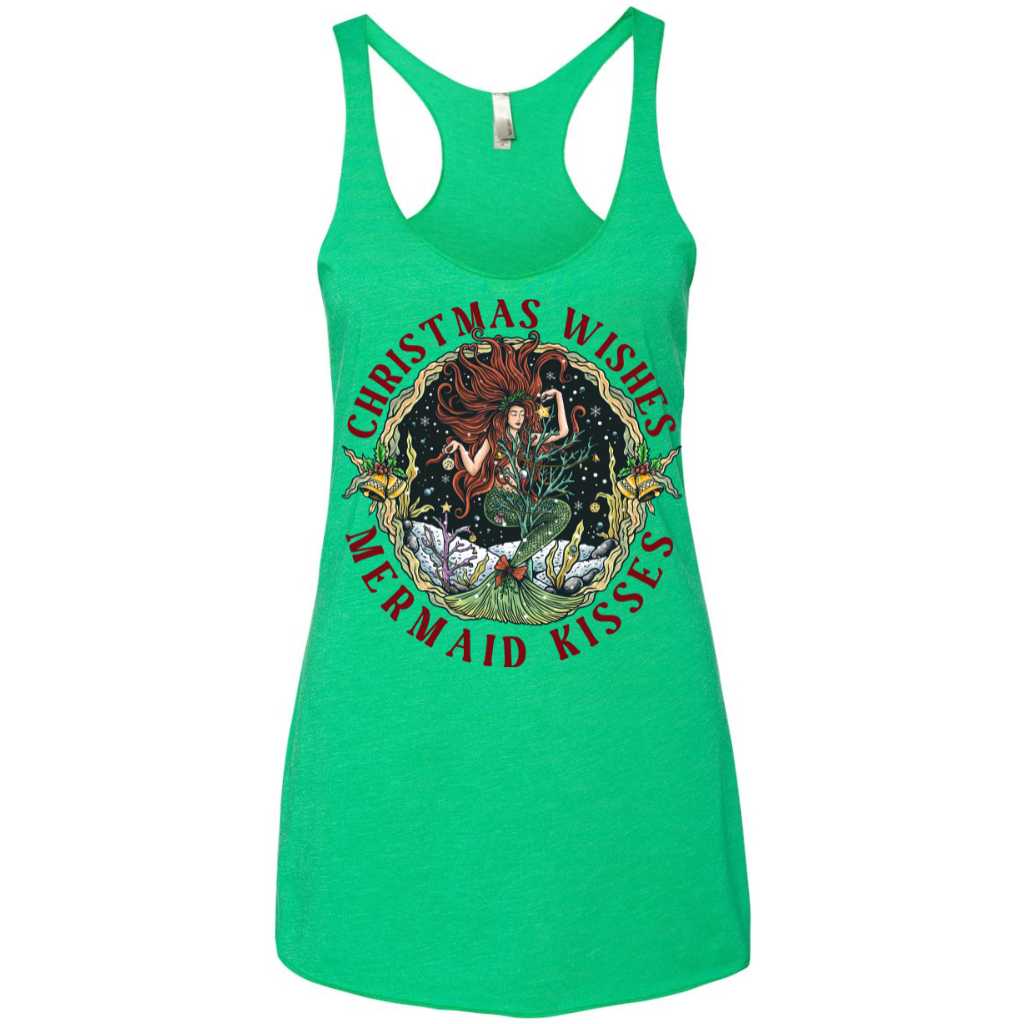 Christmas Mermaid Racerback Tank (Green)