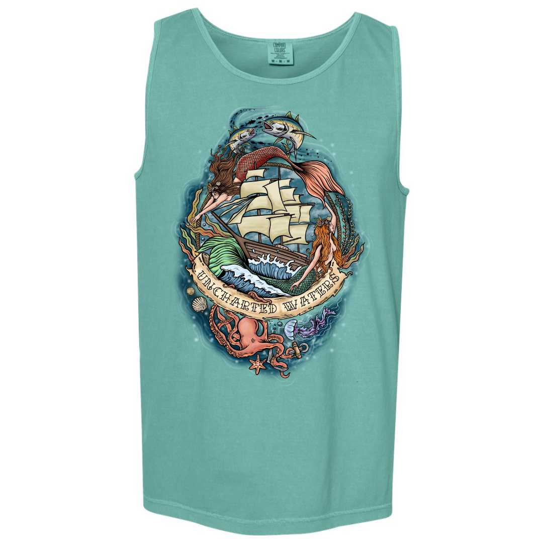 Uncharted Waters Boyfriend Tank (Seafoam)