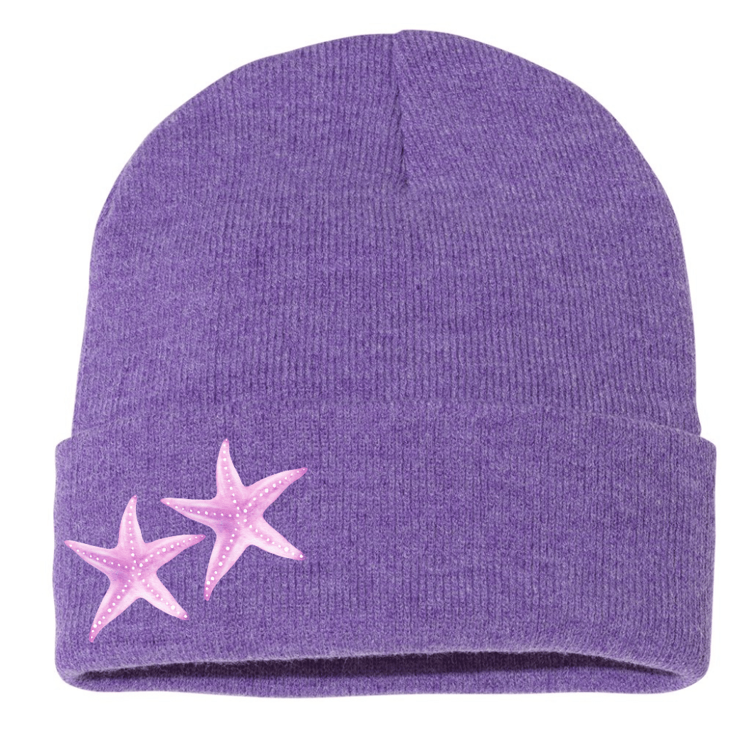 Purple Starfish Beanie - Mountains & Mermaids