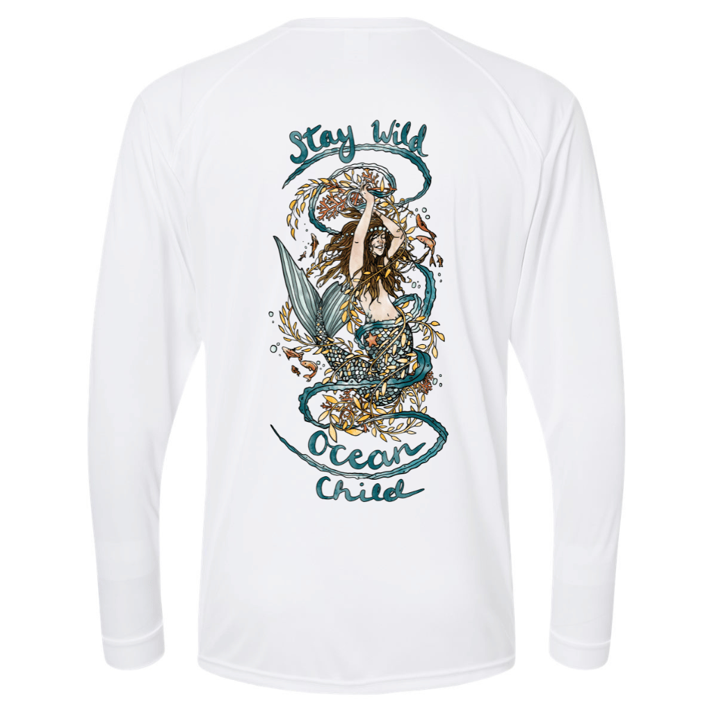 'Stay Wild Ocean Child' Performance Sun Shirt - Mountains & Mermaids