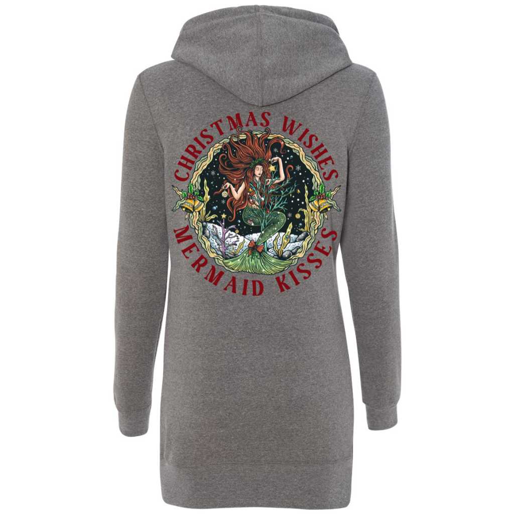 Christmas Mermaid Hoodie Dress Gray