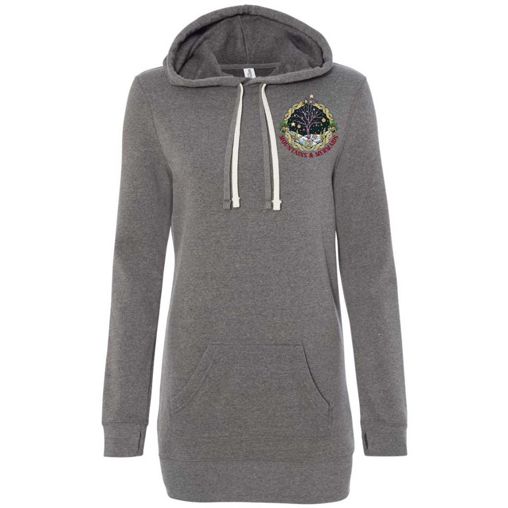 Christmas Mermaid Hoodie Dress Gray