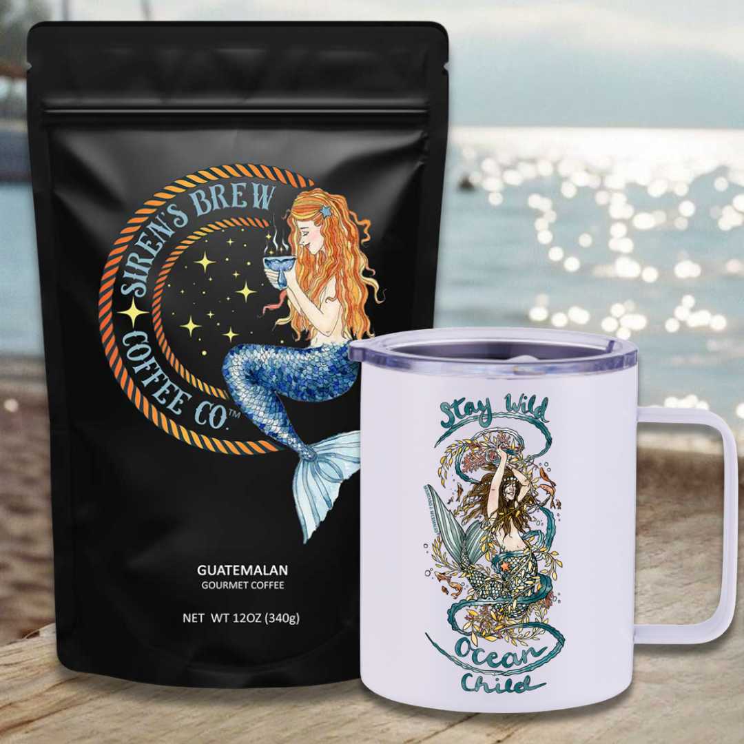 Siren's Brew Guatemalan Medium Roast Travel Coffee Bundle - Mountains & Mermaids