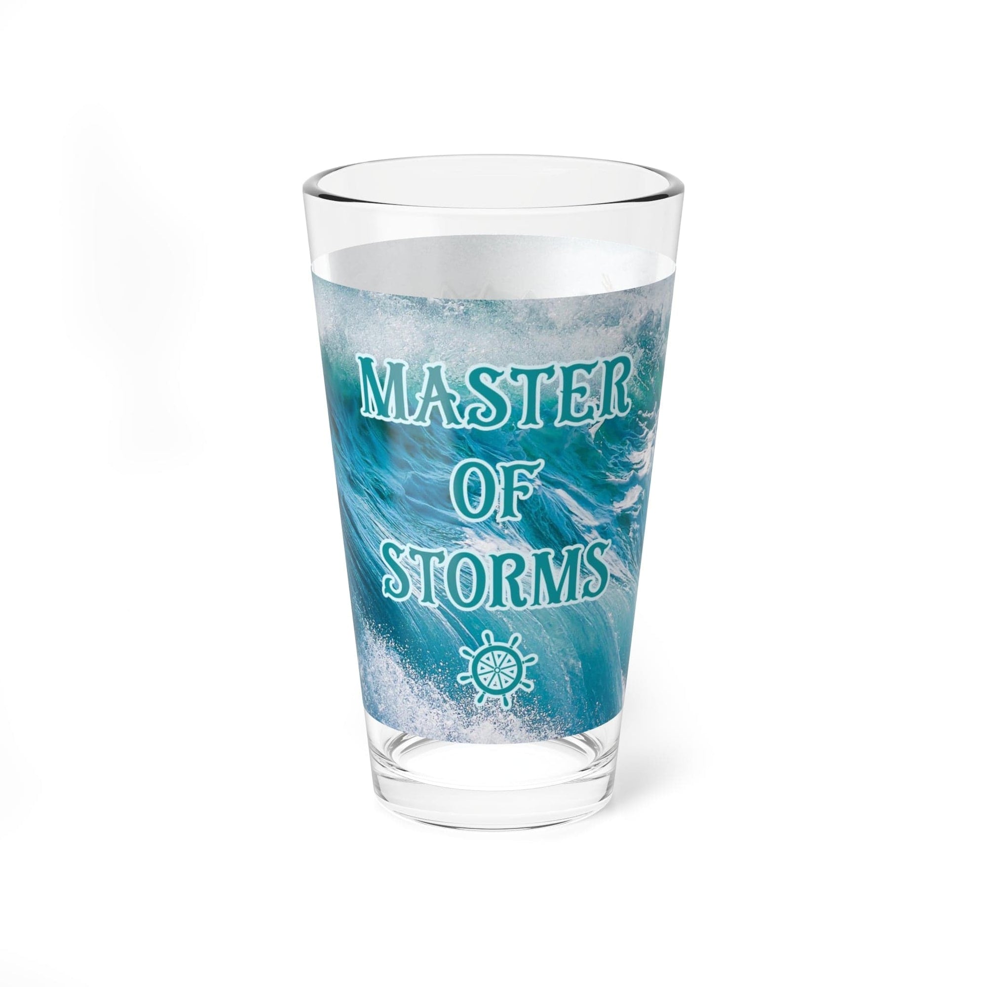 Poseidon Master Of Storms Pint Glass, 16oz - Mountains & Mermaids