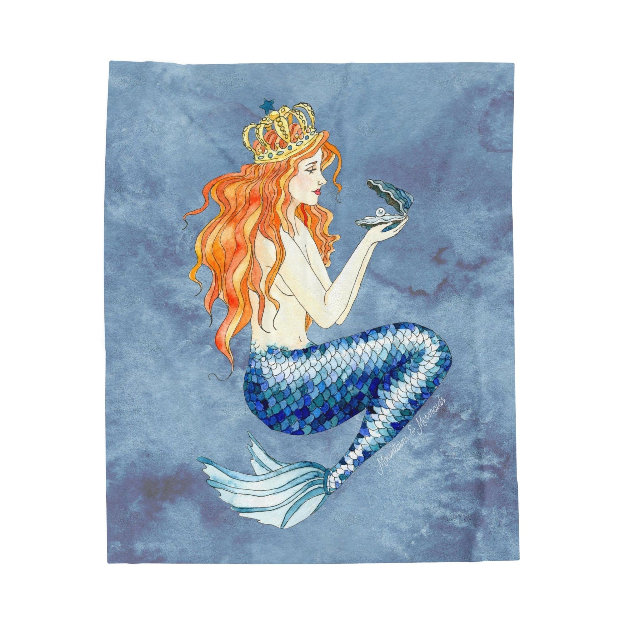 Pearl Plush Blanket - Mountains & Mermaids