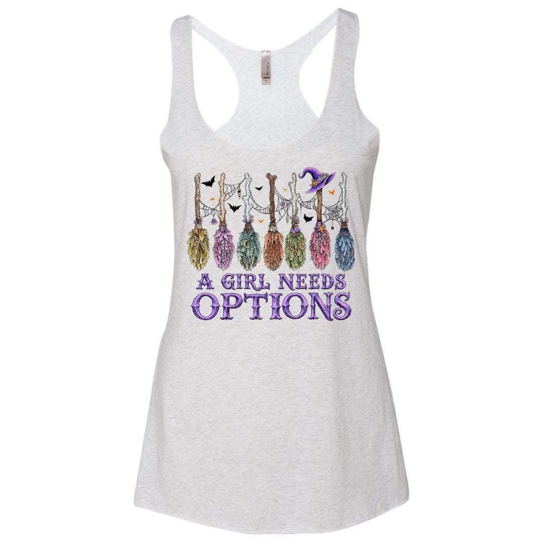 A Girl Needs Options Racerback Tank