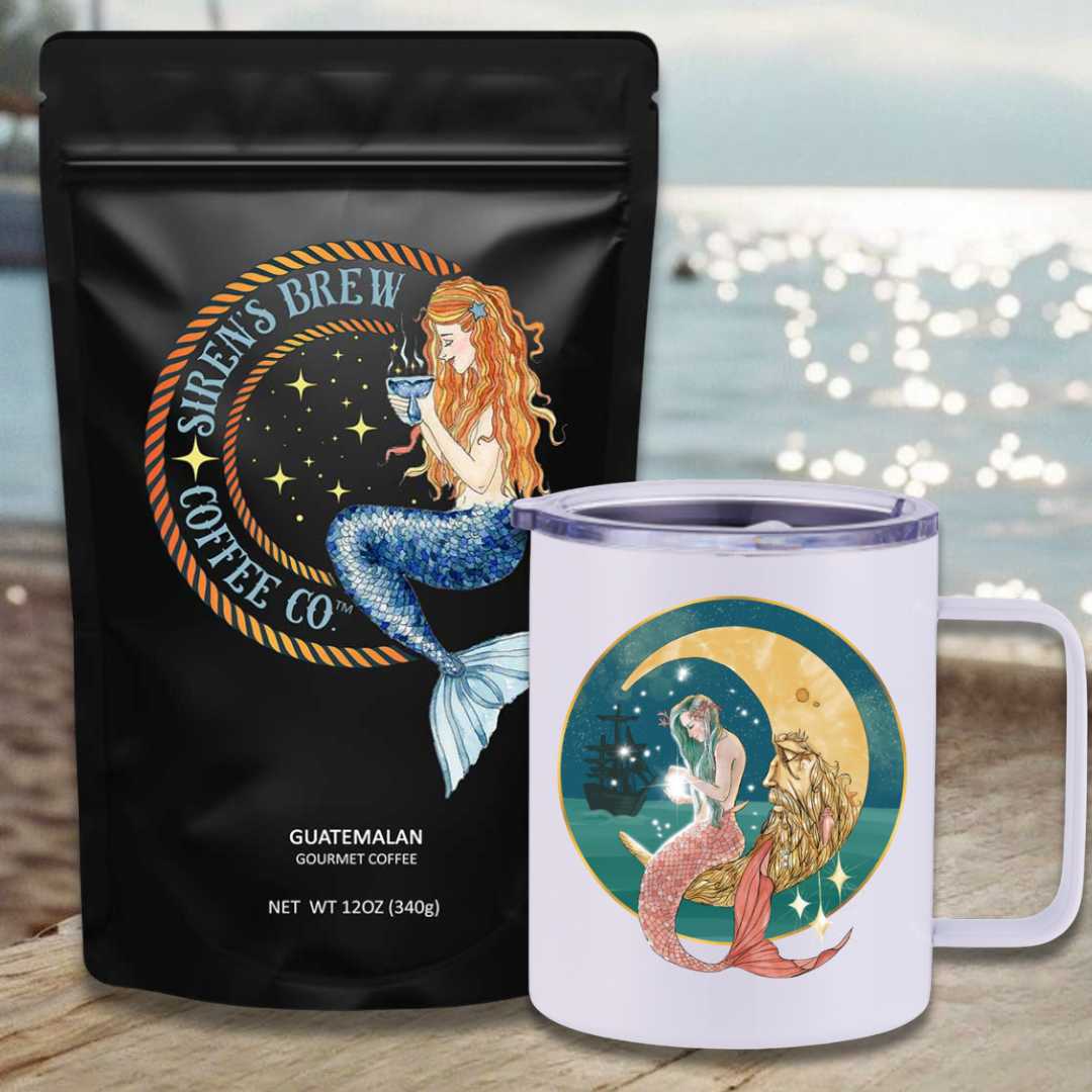 Siren's Brew Guatemalan Medium Roast Travel Coffee Bundle - Mountains & Mermaids