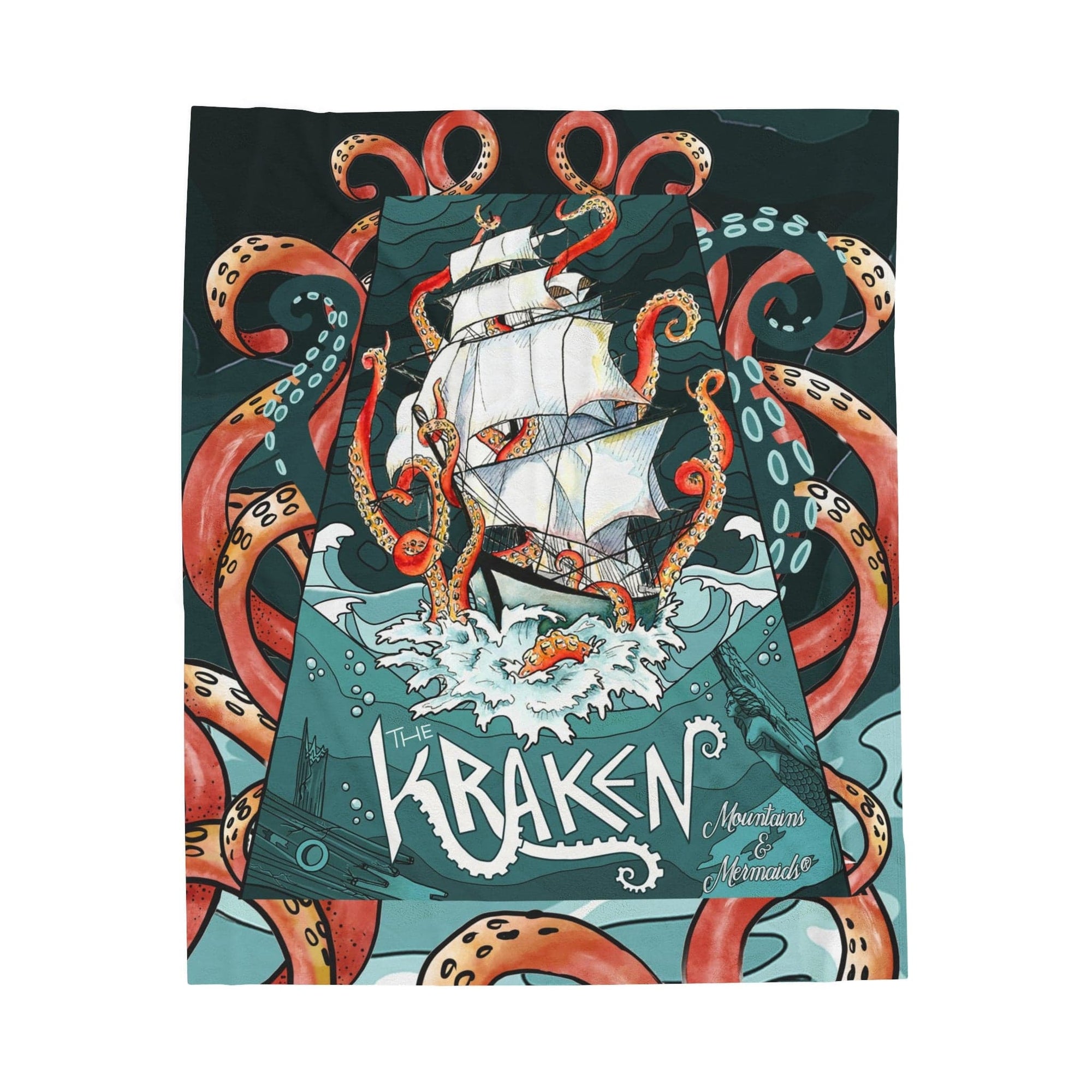 Kraken Plush Blanket - Mountains & Mermaids