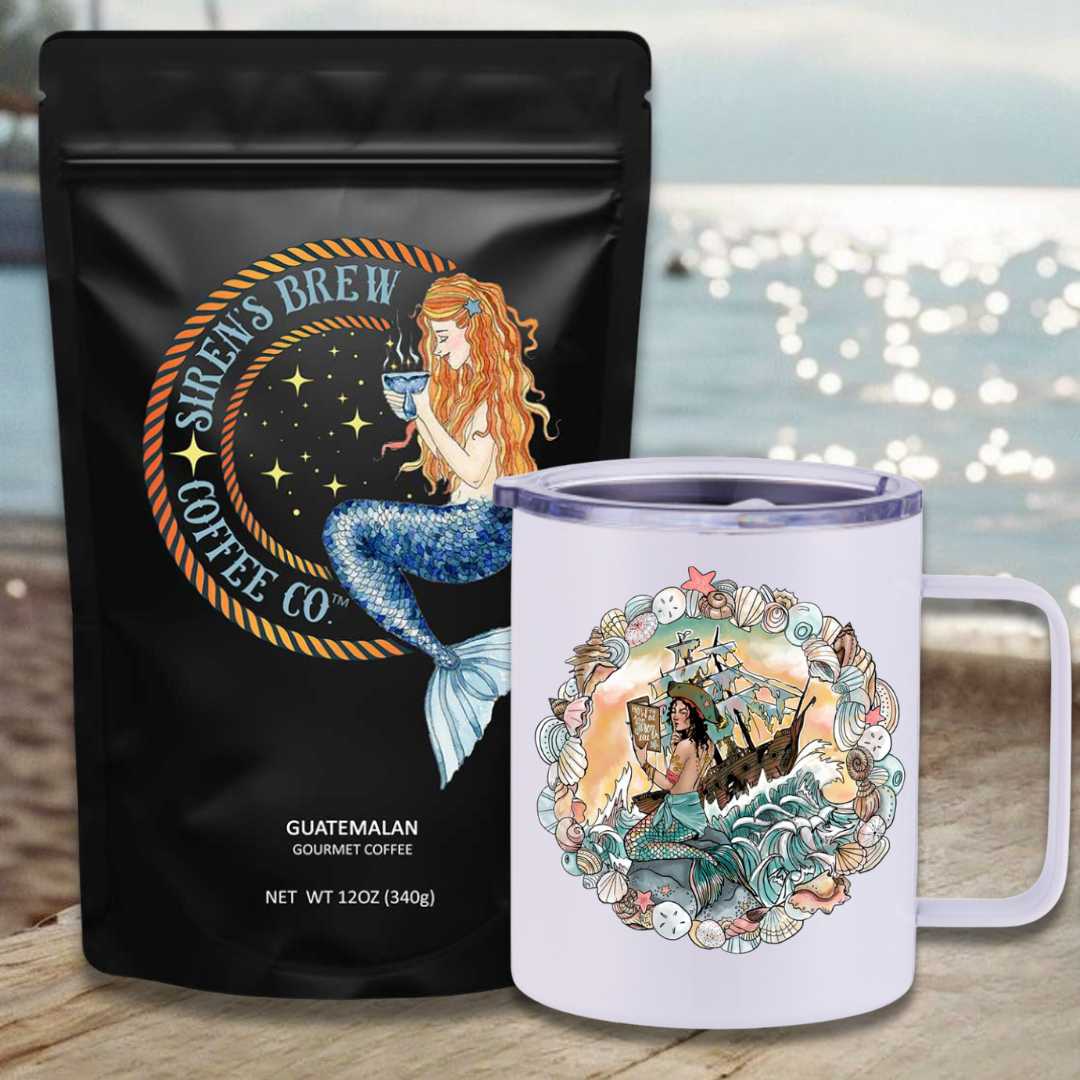 Siren's Brew Guatemalan Medium Roast Travel Coffee Bundle - Mountains & Mermaids