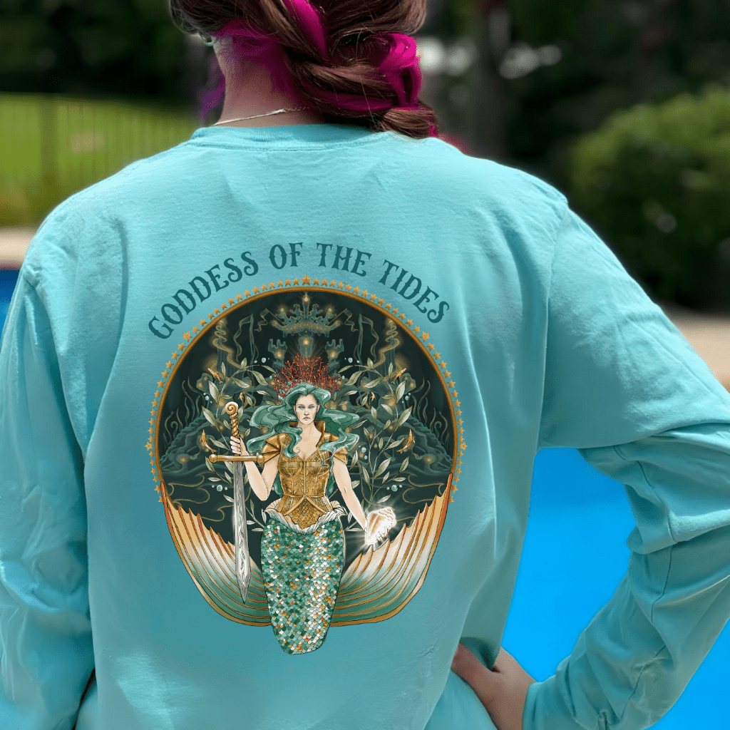 Goddess Of The Tides Long Sleeve T-Shirt - Mountains & Mermaids
