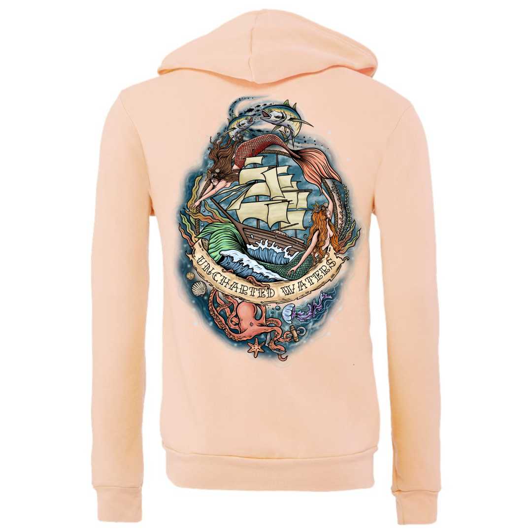 Uncharted Waters Fleece Zip Hoodie (Peachy)