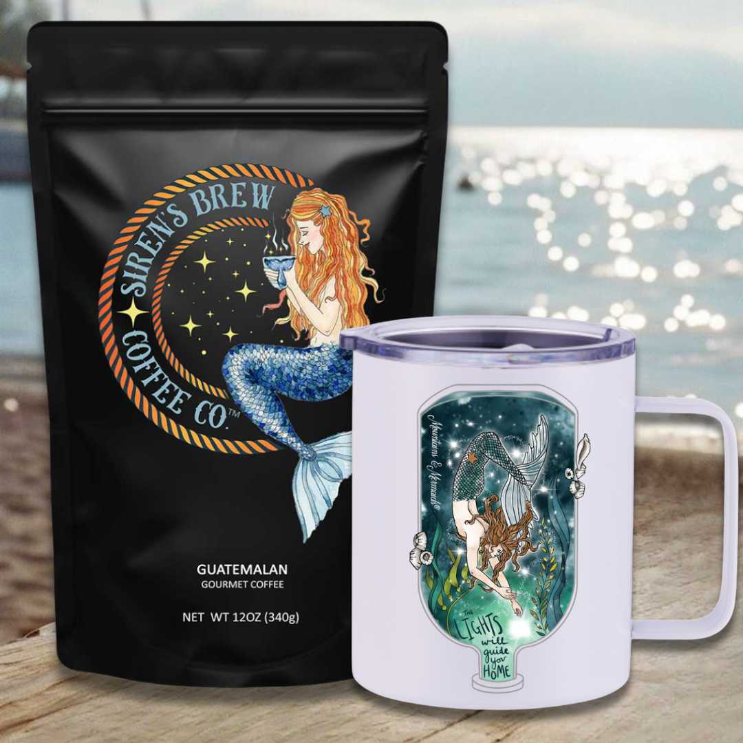 Siren's Brew Guatemalan Medium Roast Travel Coffee Bundle - Mountains & Mermaids