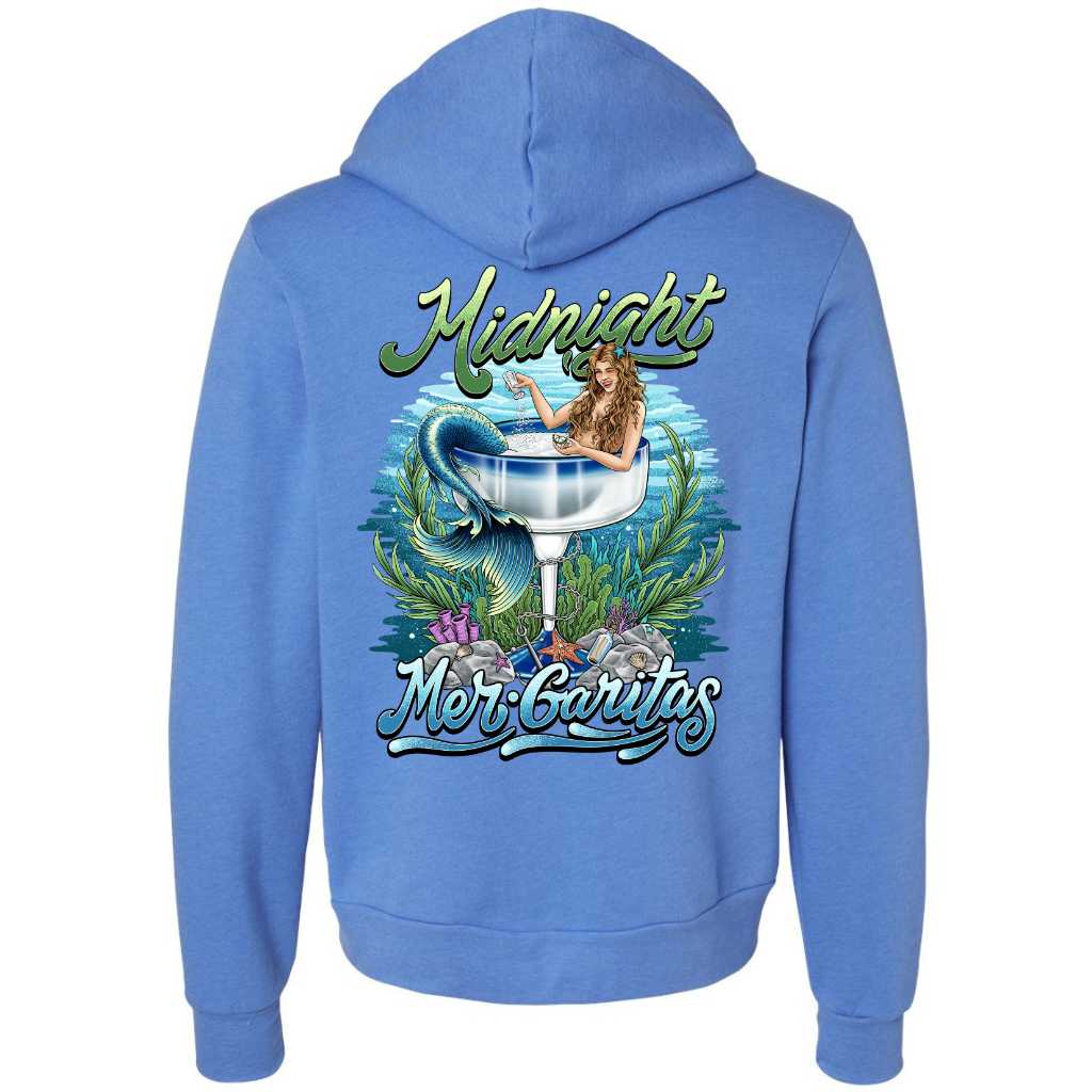 Midnight Mergarita Fleece Zip Hoodie - Mountains &amp; Mermaids