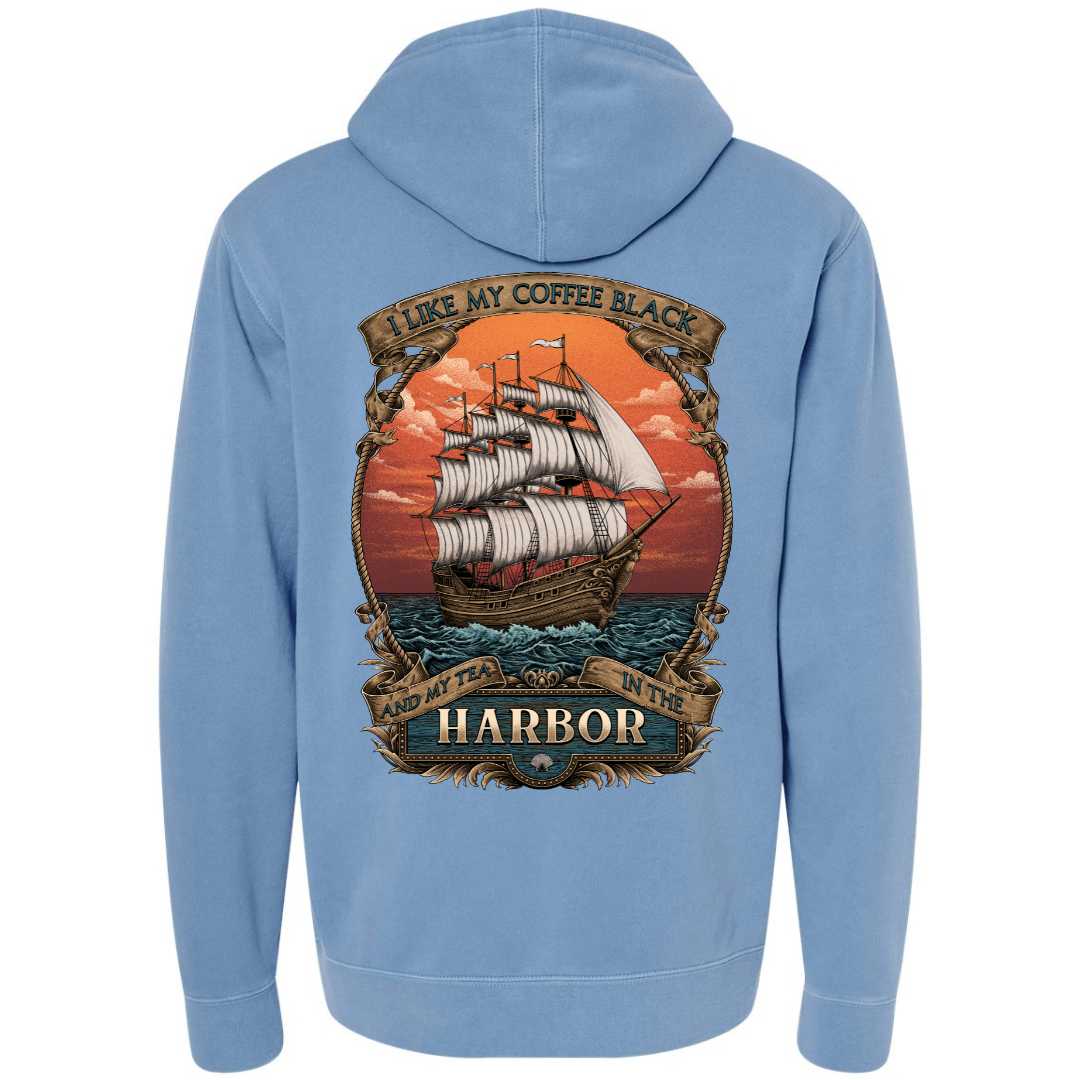 Black Harbor Pullover Hoodie (Light Blue) - Mountains & Mermaids