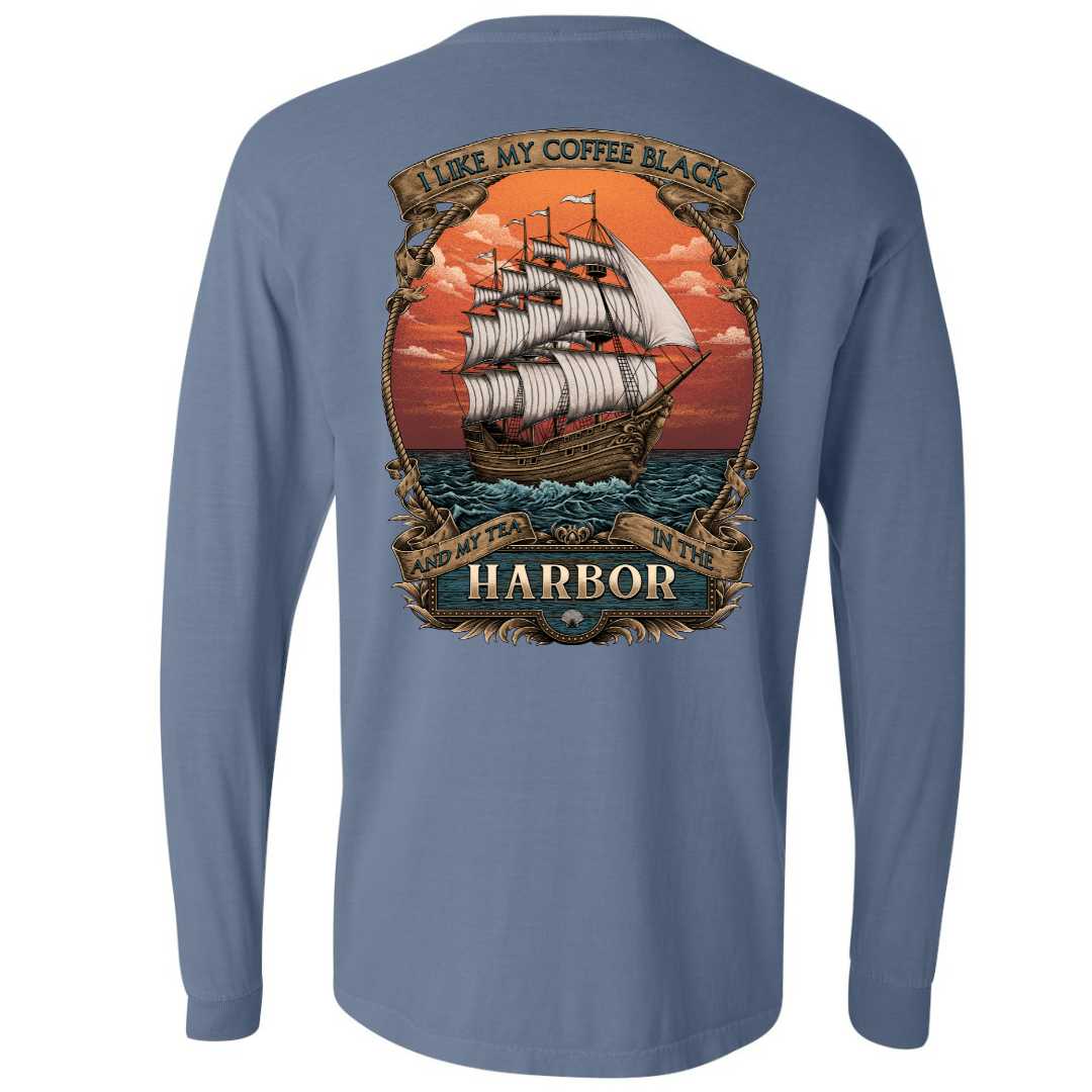 Black Harbor Long Sleeve T-Shirt (Blue Jean) - Mountains & Mermaids