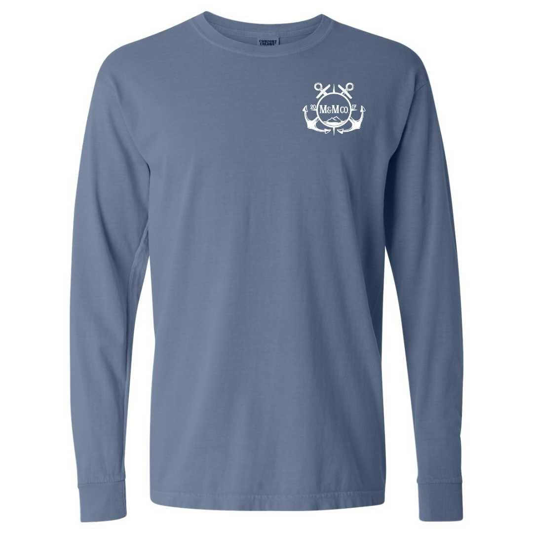 Black Harbor Long Sleeve T-Shirt (Blue Jean) - Mountains & Mermaids