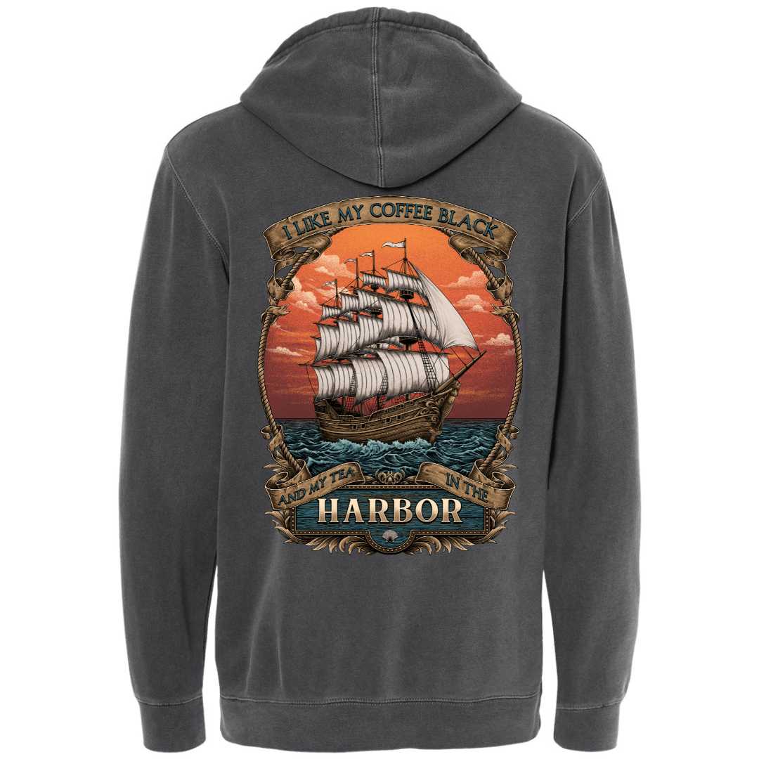 Black Harbor Pullover Hoodie (Carbon Black) - Mountains & Mermaids