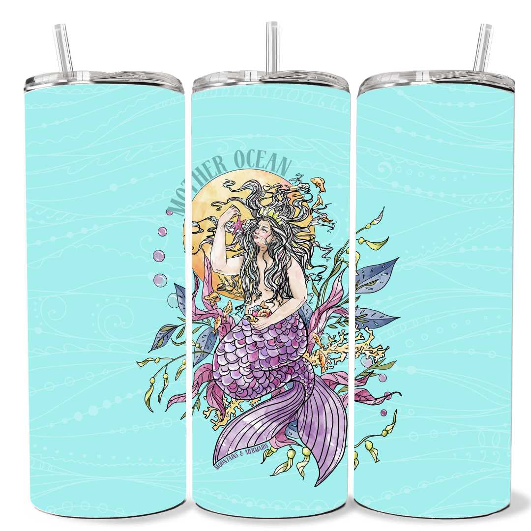 Mother Ocean Insulated Tumbler - Mountains & Mermaids