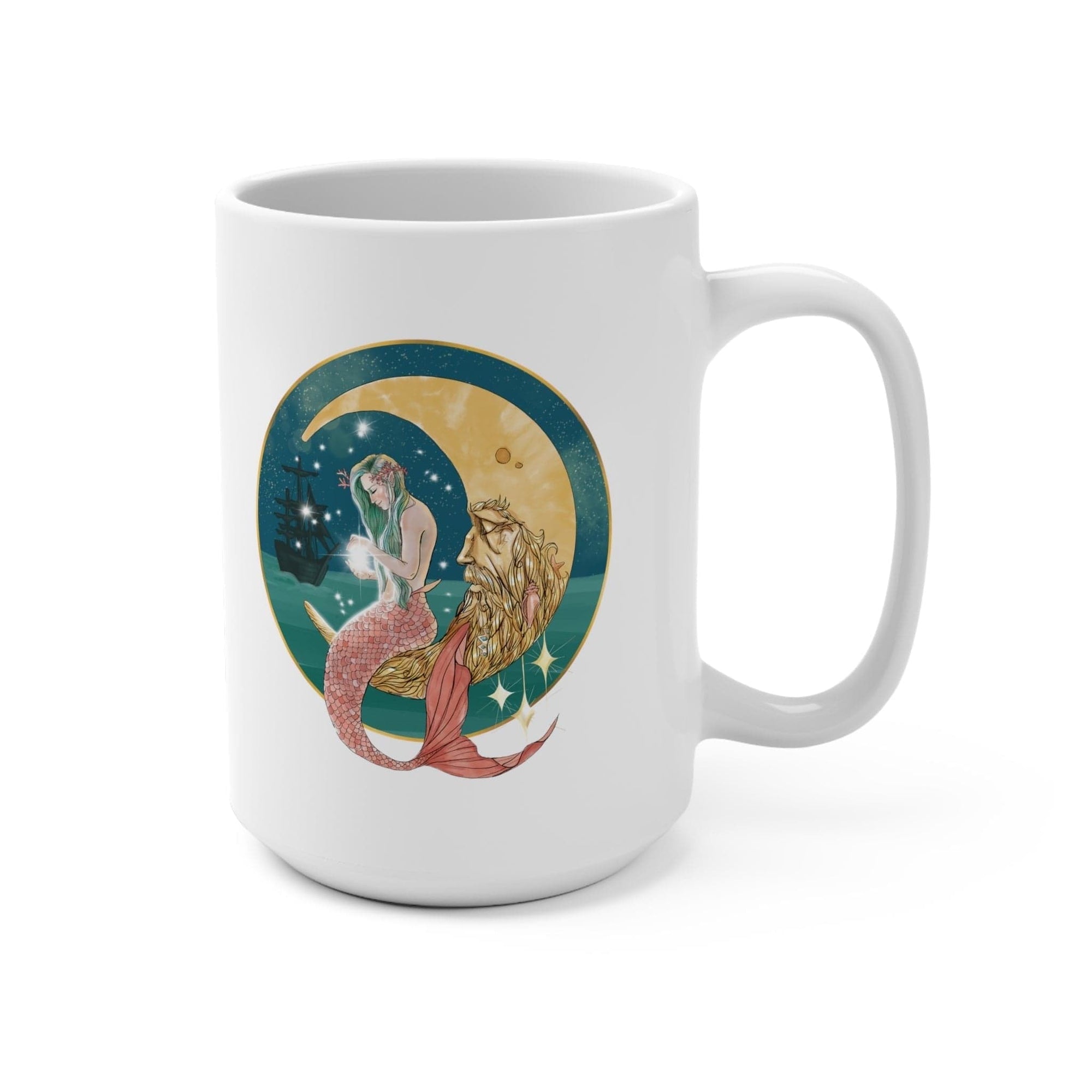 Mermaid In The Moon Coffee Mug - Mountains & Mermaids
