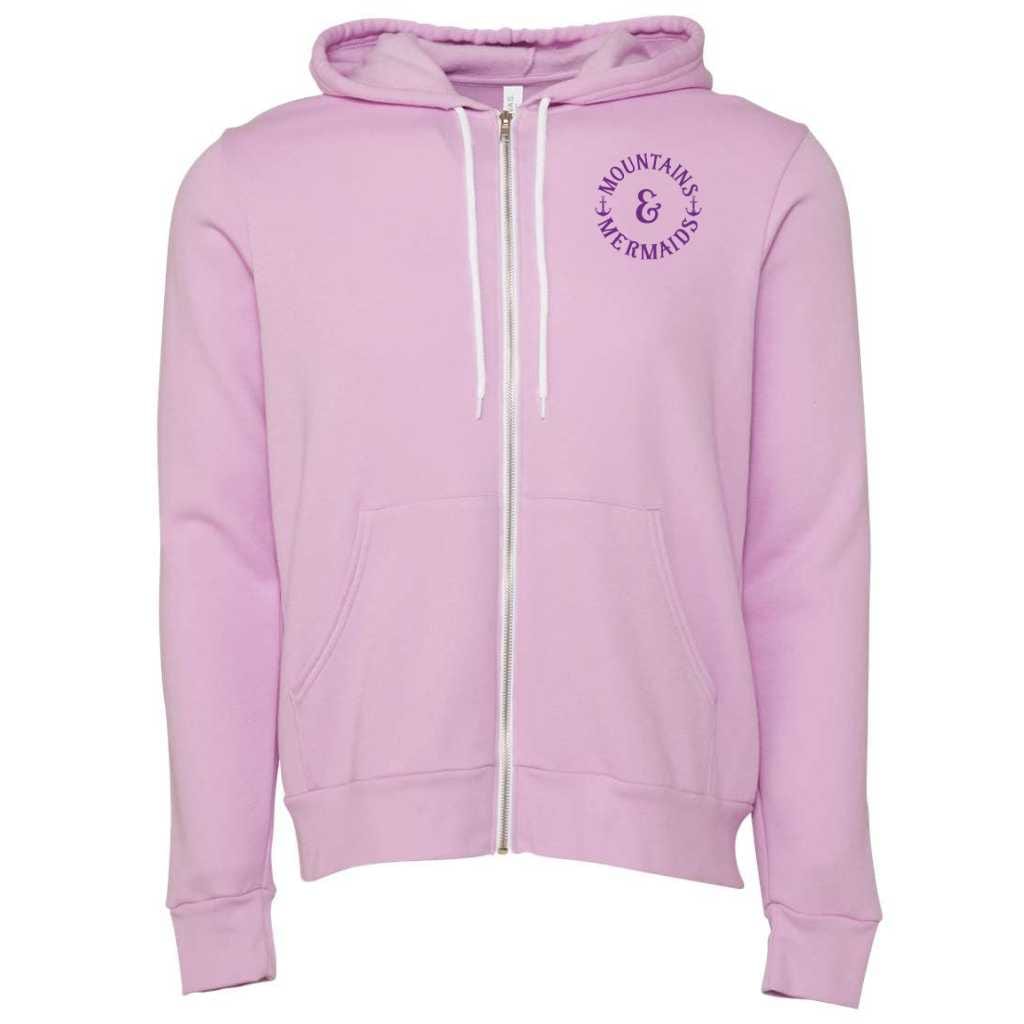 Mardi Gras Mermaid Full-Zip Fleece Hoodie (Lilac)