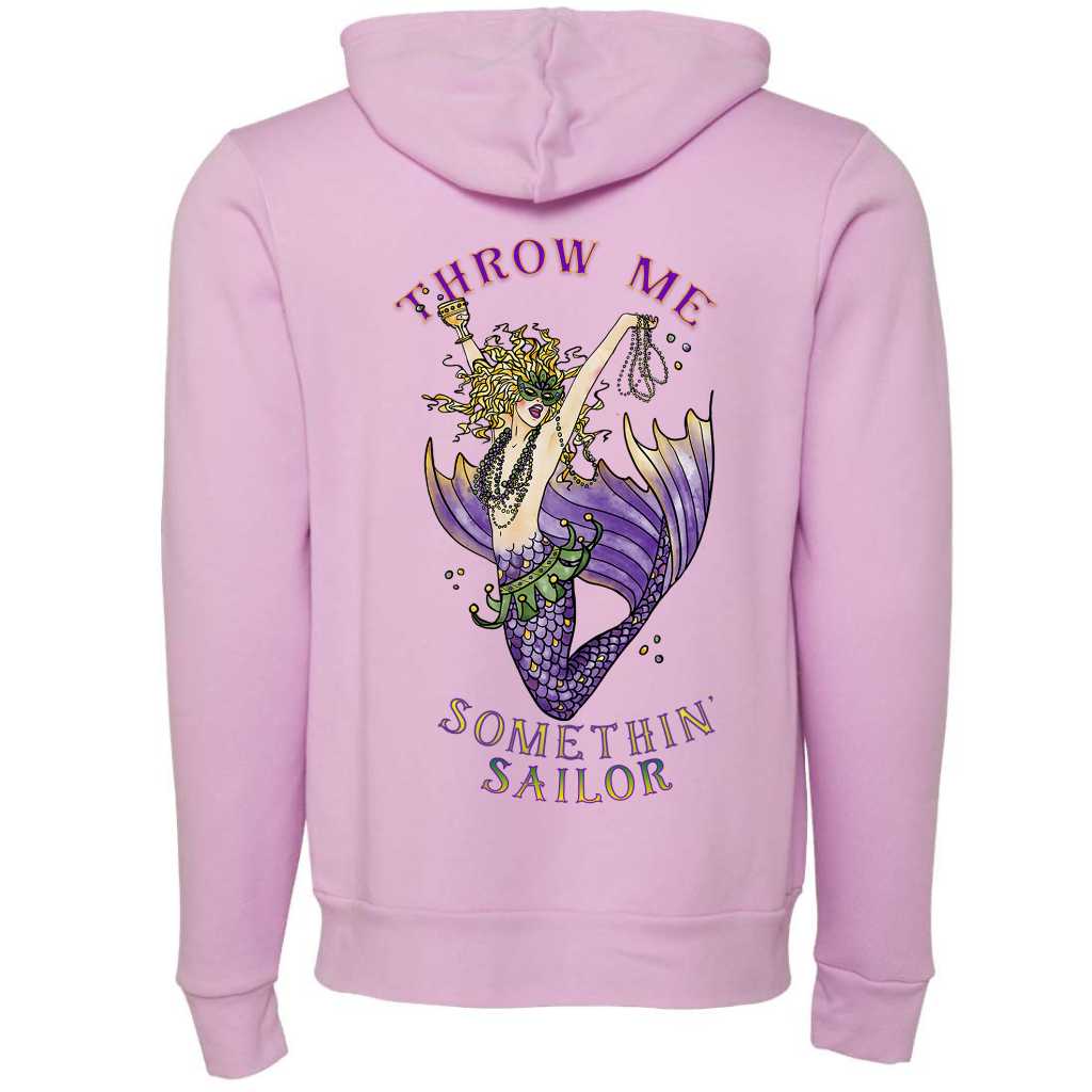 Mardi Gras Mermaid Full-Zip Fleece Hoodie (Lilac)