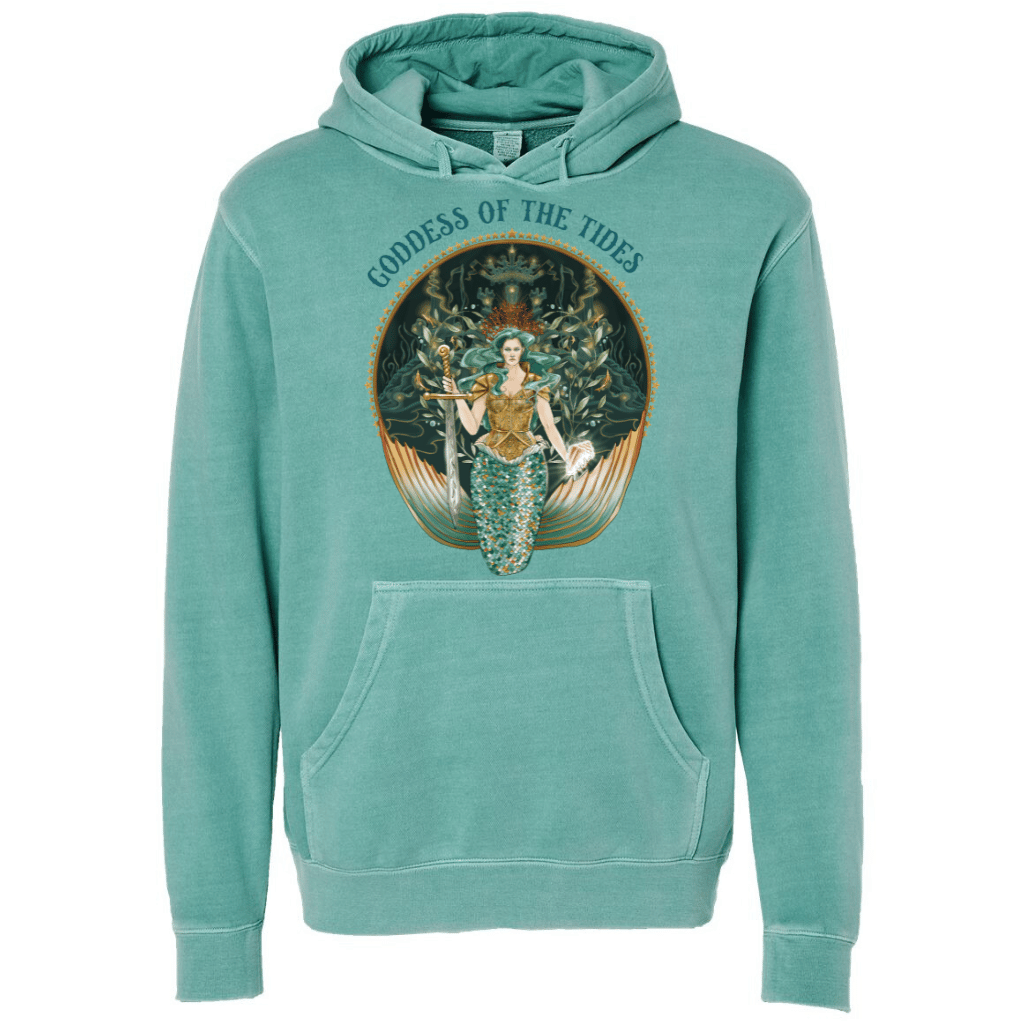 Goddess Of The Tides Pullover Hoodie - Mountains & Mermaids