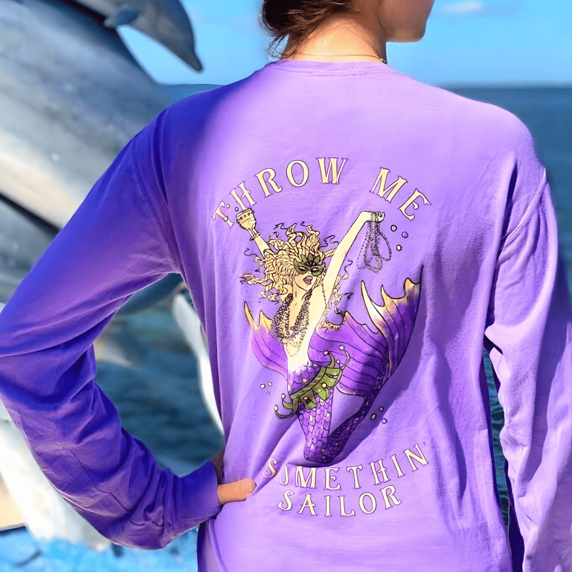 Mardi Gras Mermaid Unisex Long Sleeve T-Shirt - Mountains & Mermaids