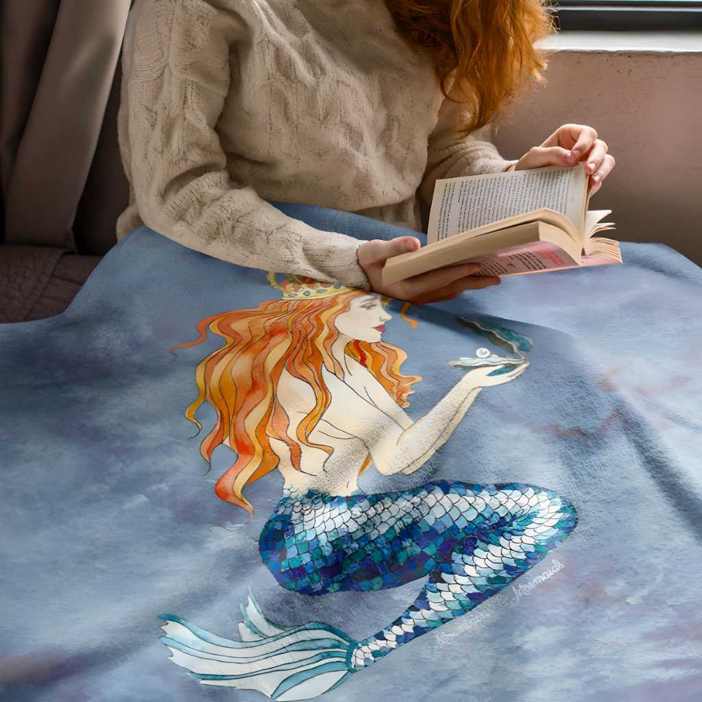 Pearl Plush Blanket - Mountains & Mermaids