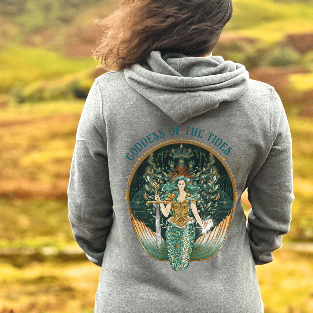 Goddess Of The Tides Hoodie Dress - Mountains & Mermaids