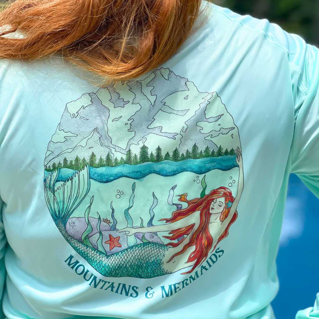 Mountain Mermaid Performance Sun Shirt - Mountains & Mermaids