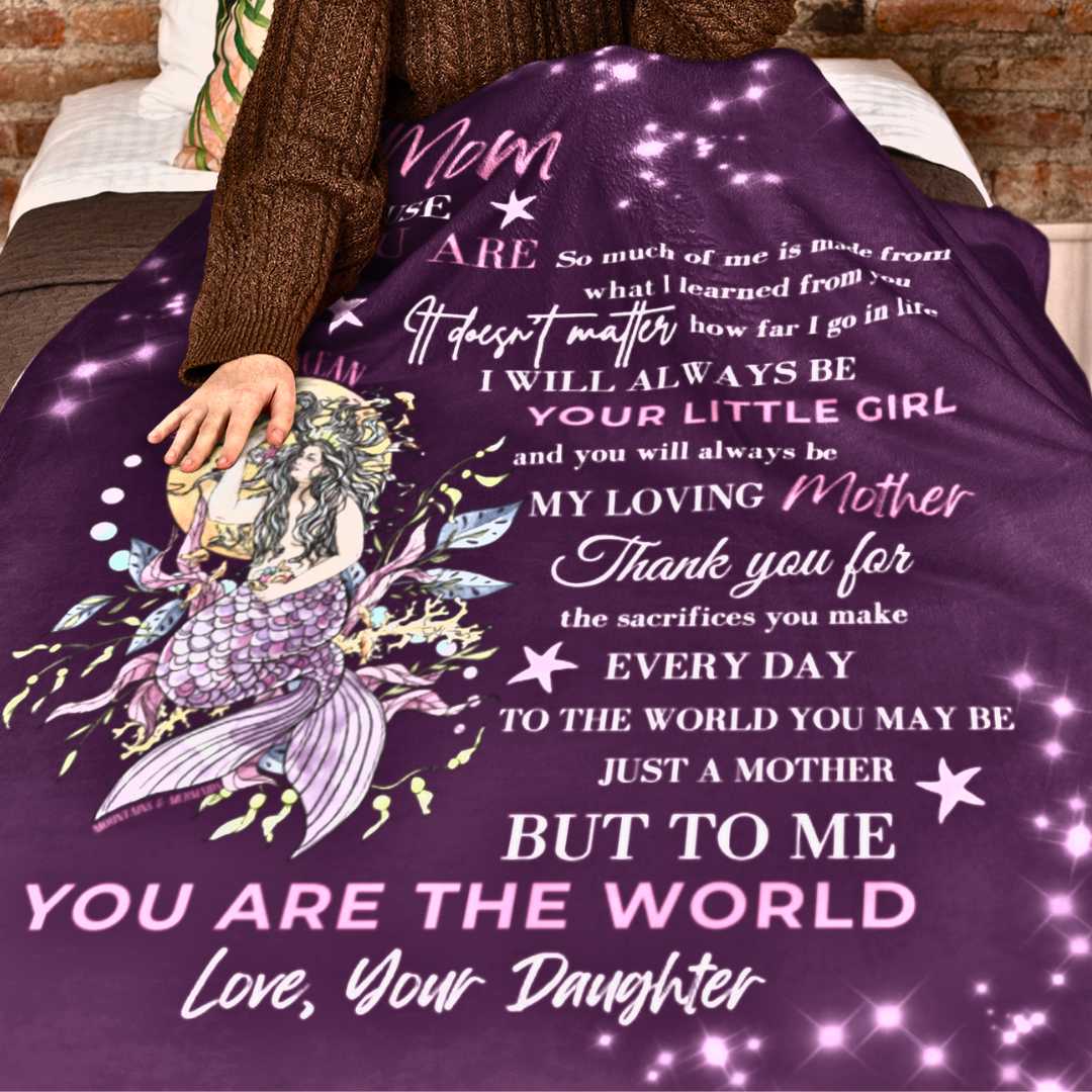 Mother Ocean Mermaid Plush Blanket For Mom - Mountains & Mermaids