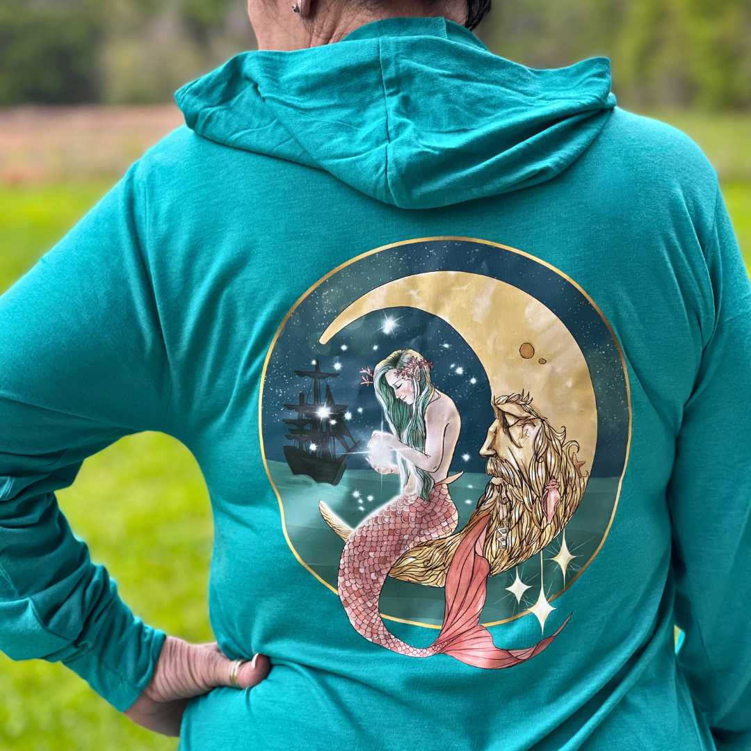 Mermaid In The Moon Lightweight Zip Hoodie