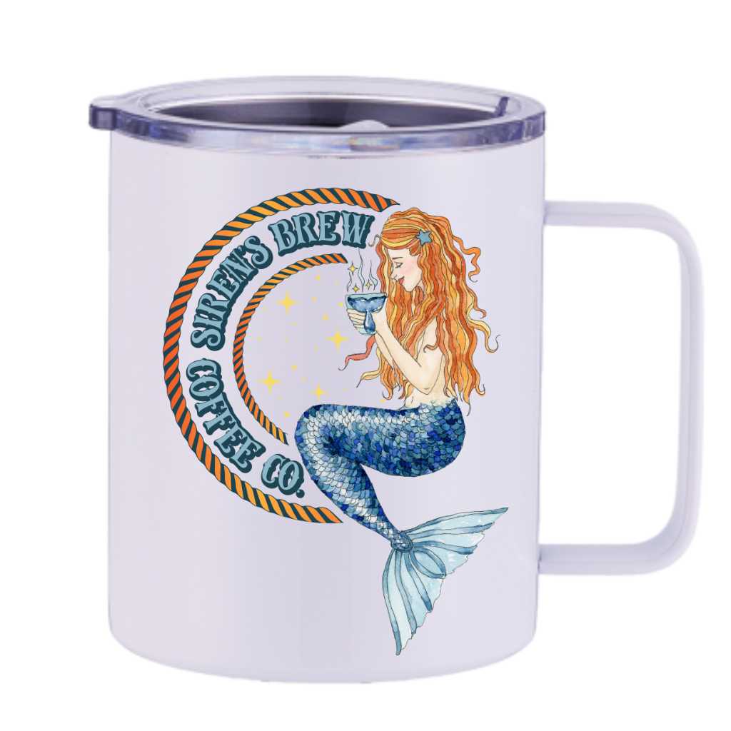 Siren's Brew Coffee Co. Insulated Travel Mug - Mountains & Mermaids